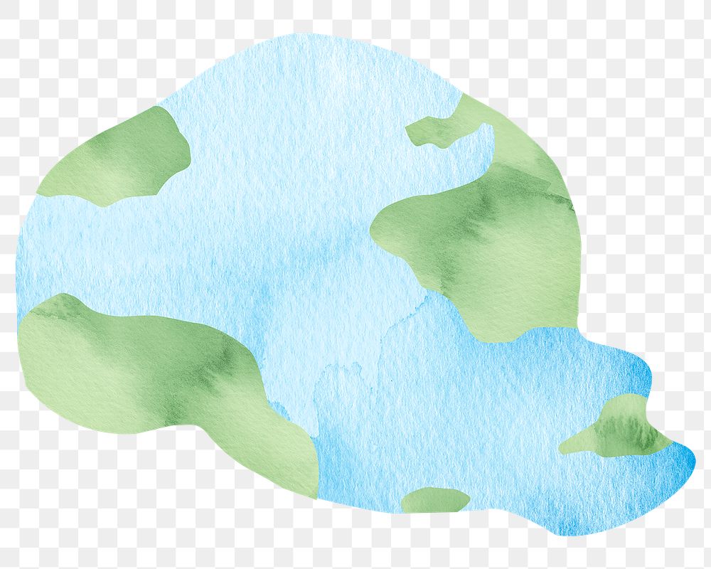 Watercolor png melting earth design element
