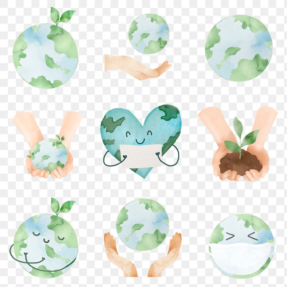 Earth png peaceful place to live  design element set