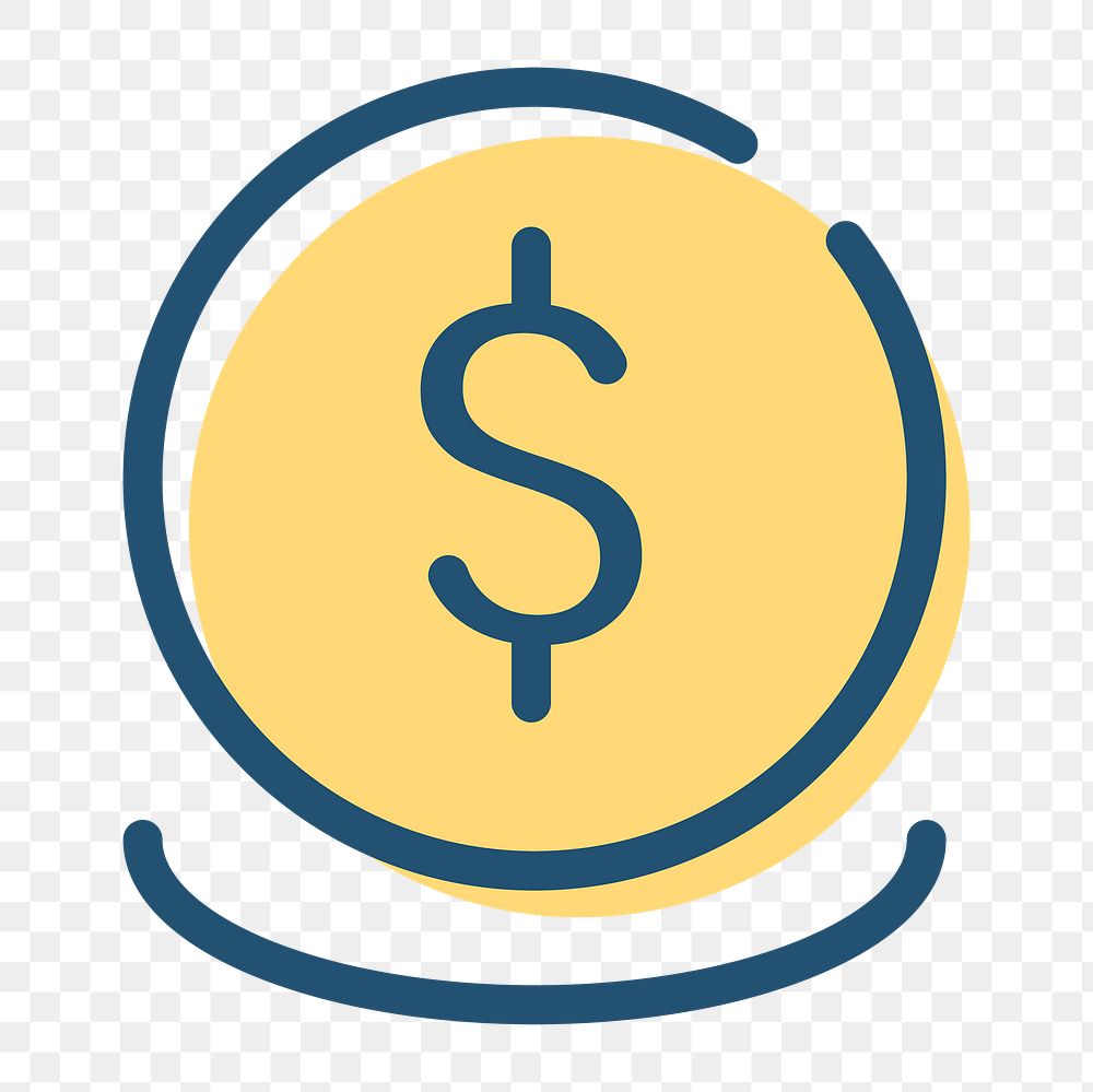 Png USD coin doodle icon
