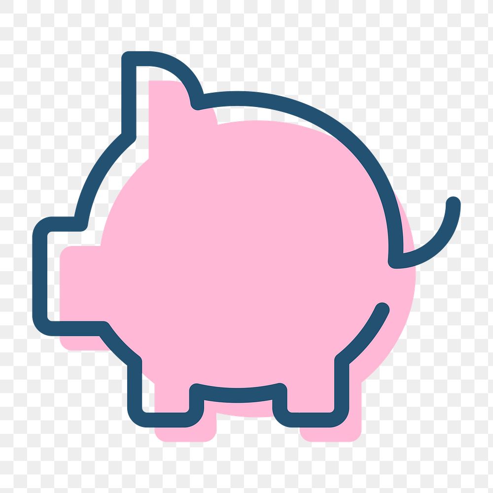 Png piggy bank line icon savings symbol