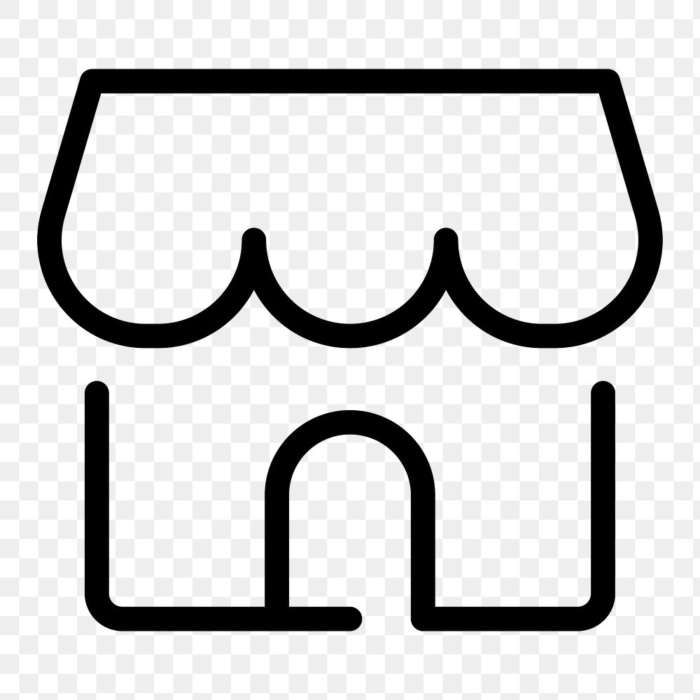 Shop png icon online store minimal line symbol