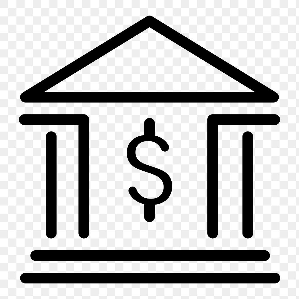 Bank png line icon financial symbol
