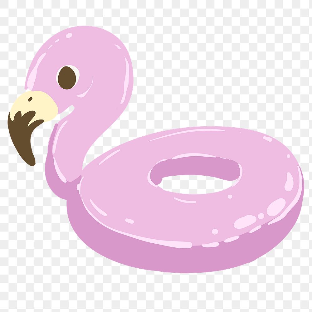 Pink inflatable flamingo design element 