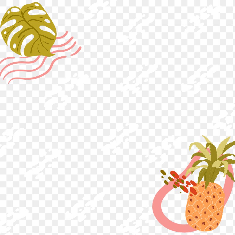 Tropical pineapple frame design element 