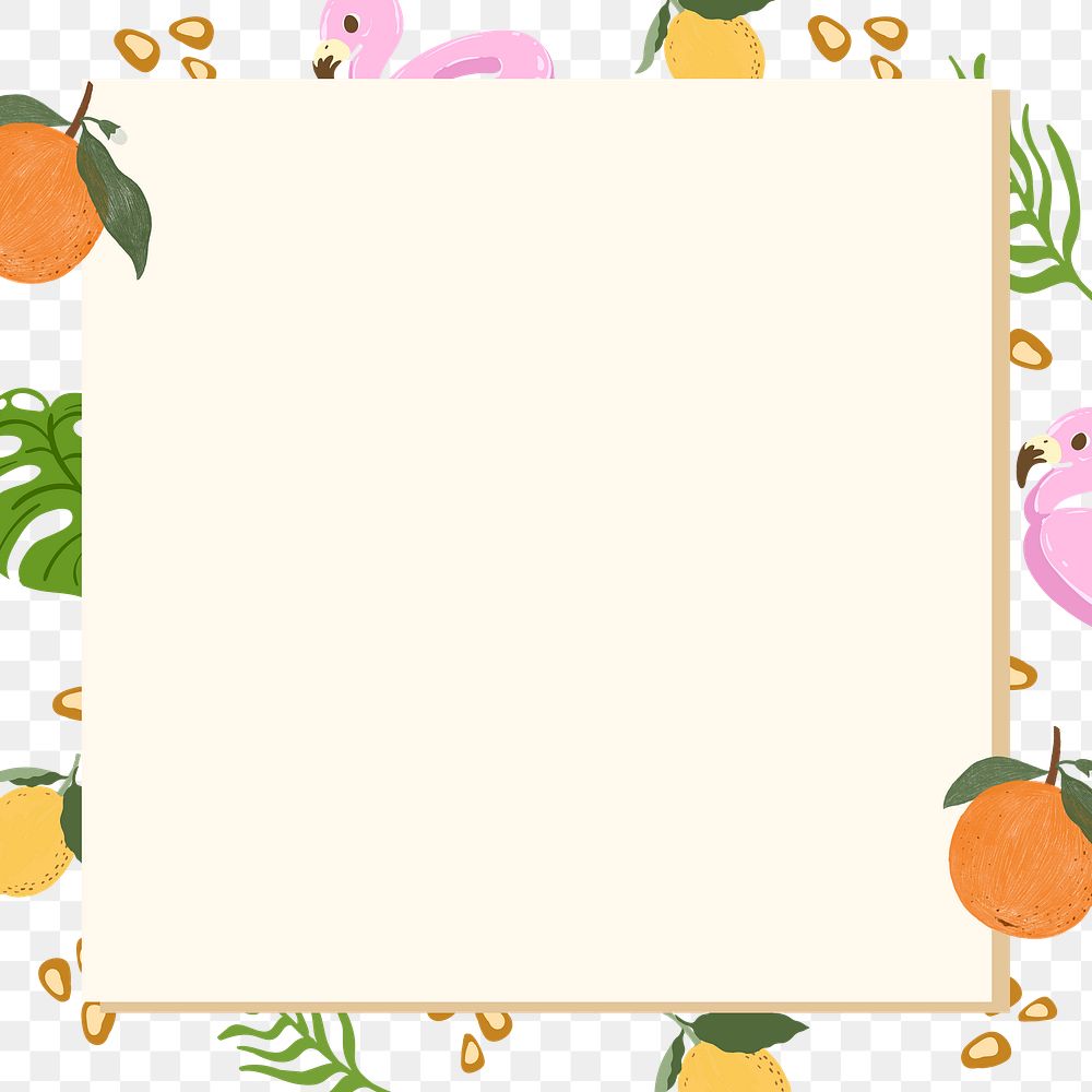 Colorful summer frame on a beige background design element 