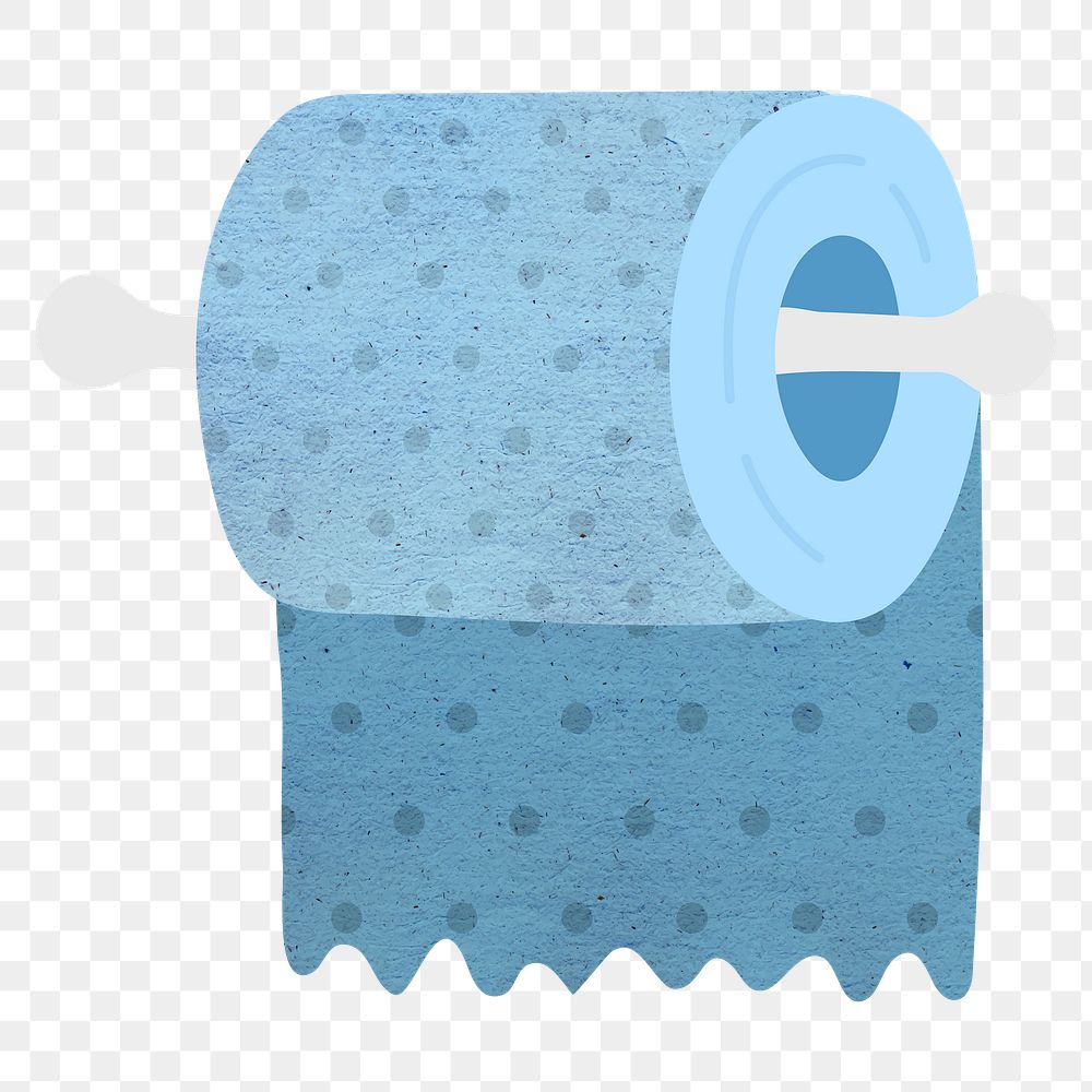 Blue toilet paper element transparent png