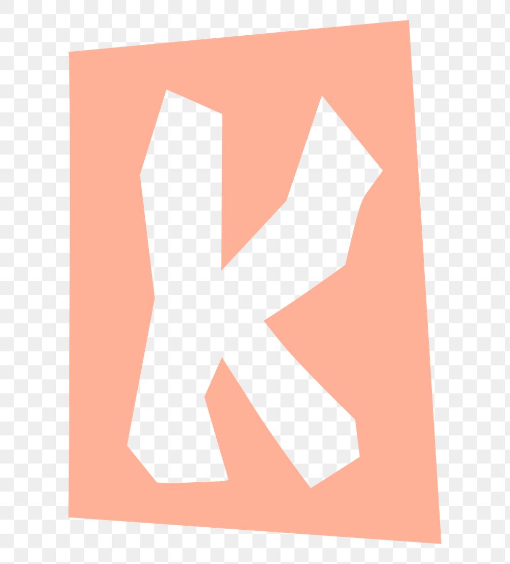 K letter paper cut png alphabet  typography font