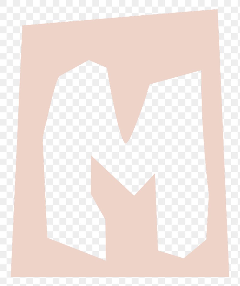 M letter paper cut png alphabet  typography font