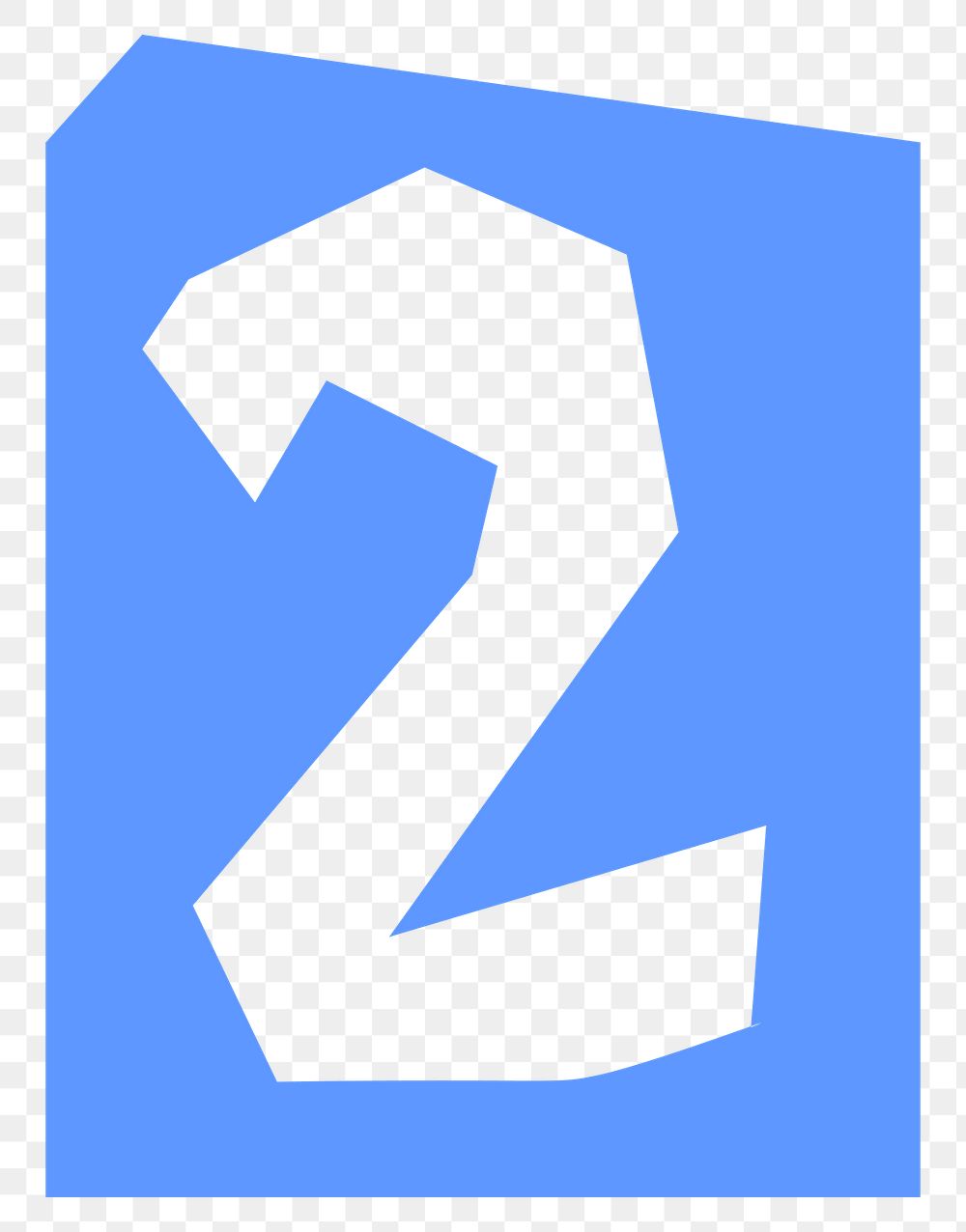Number 2 font png paper cut typography