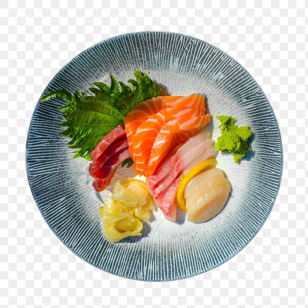 Png sashimi sticker, food photography, transparent background