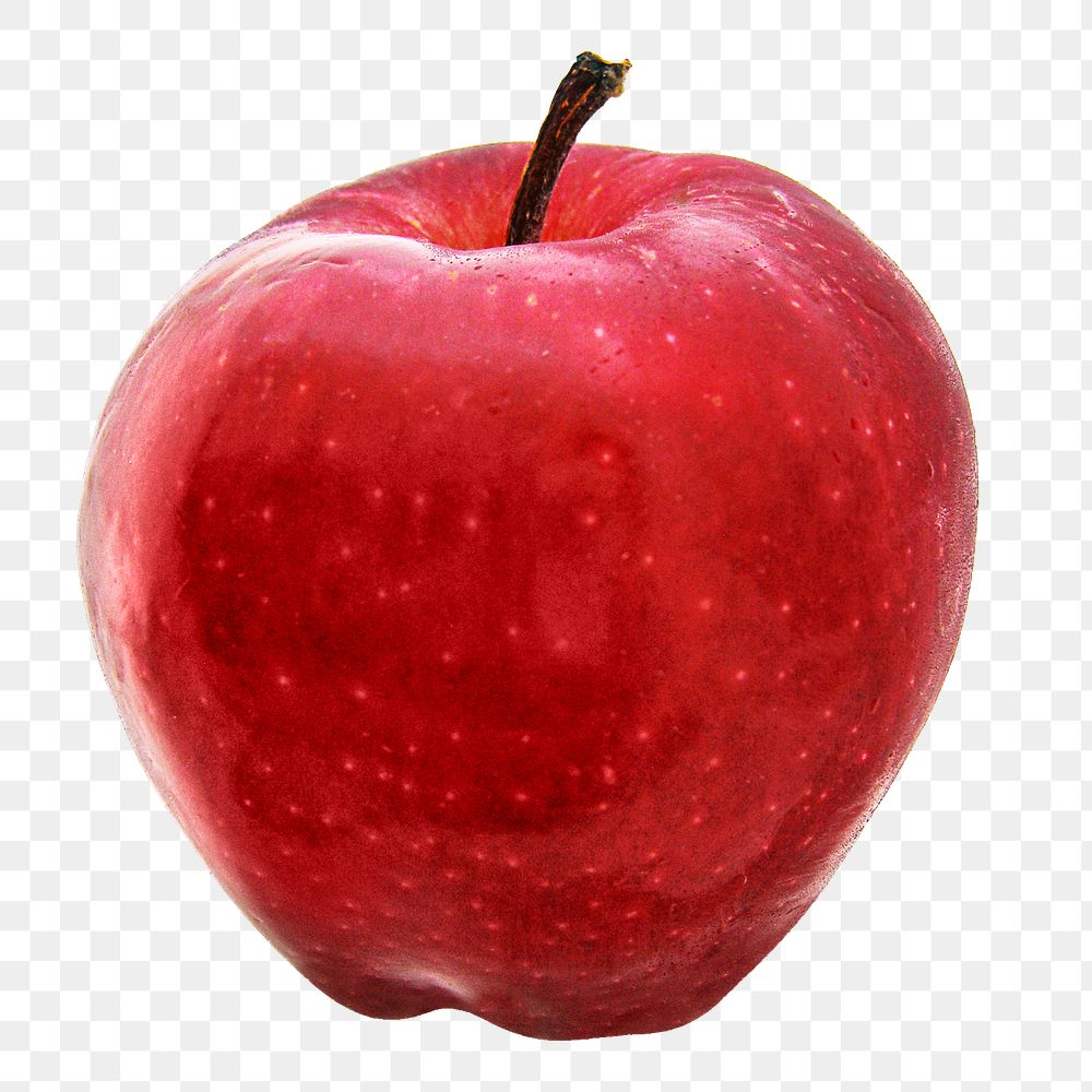 Red delicious apple png clipart, fresh fruit on transparent background