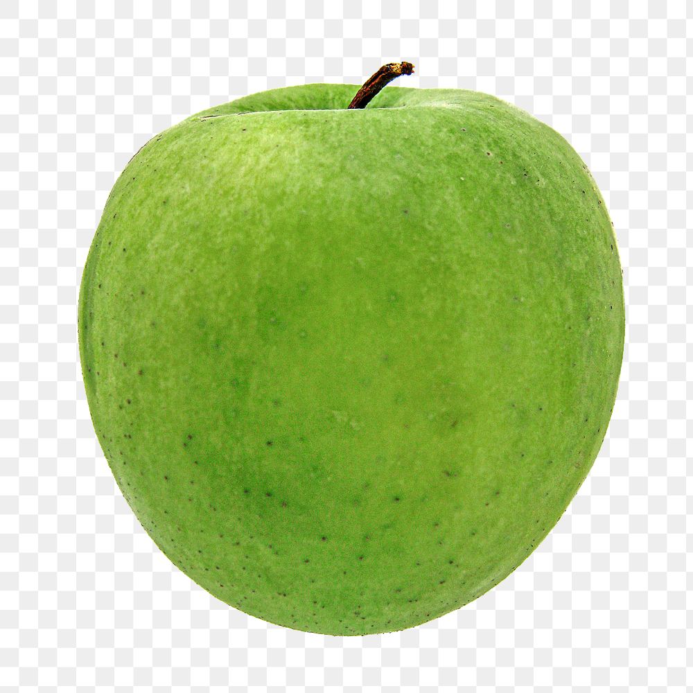 Green apple png fruit sticker, granny smith on transparent background