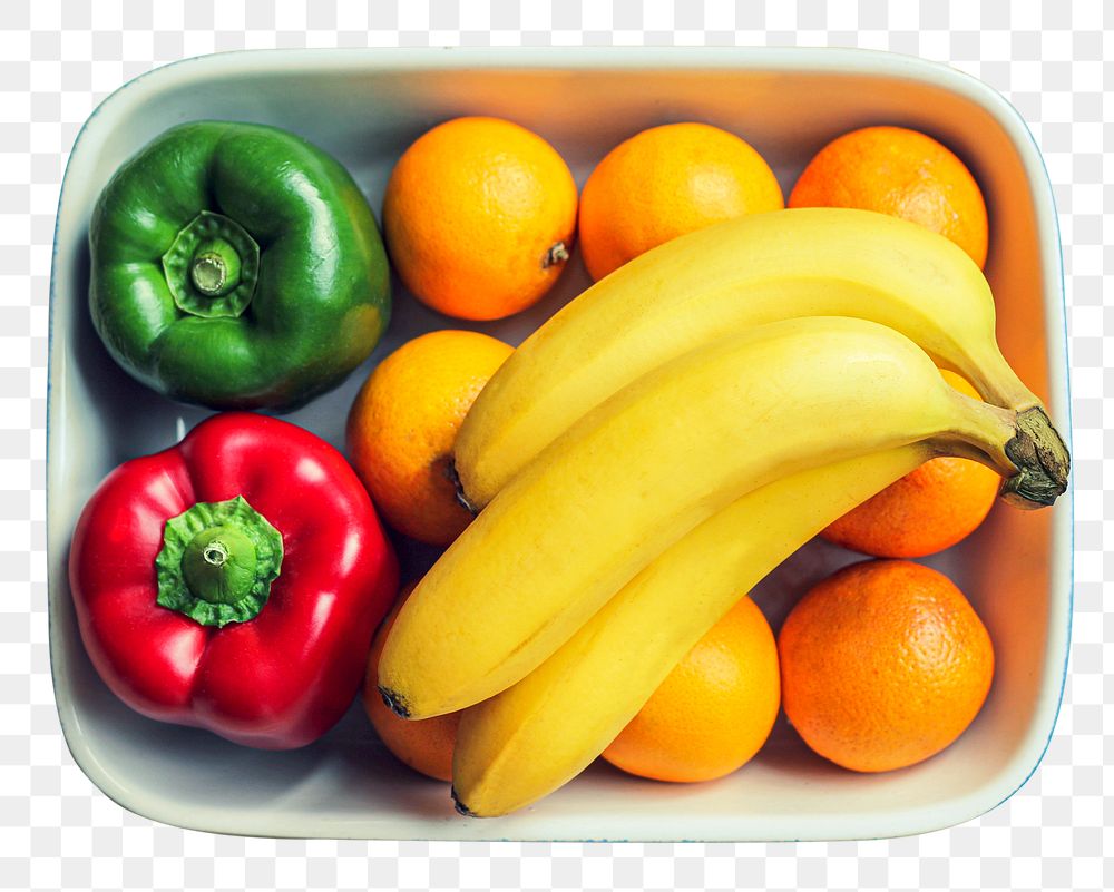 Fruits, vegetable png plate clipart, healthy food ingredients