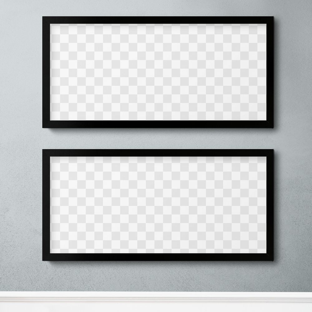 Black frame mockups on a wall 