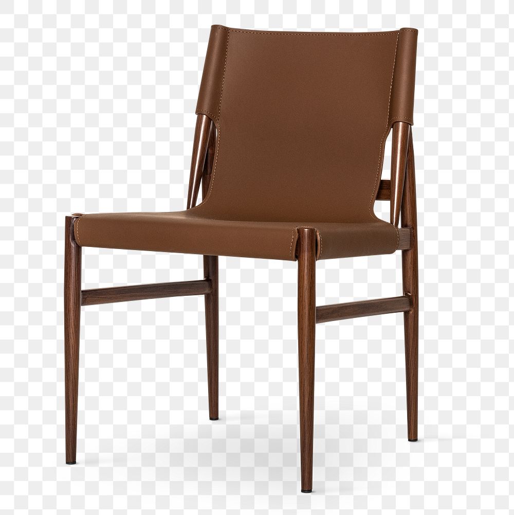 Brown chair png mockup mid century modern furniture design
