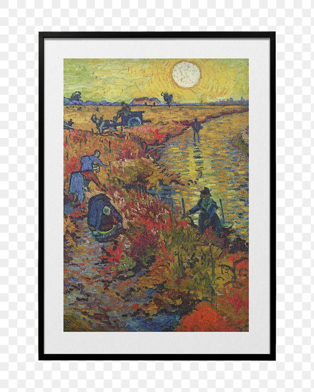 Van Gogh&rsquo;s png framed painting, wall decor, remixed from public domain artwork