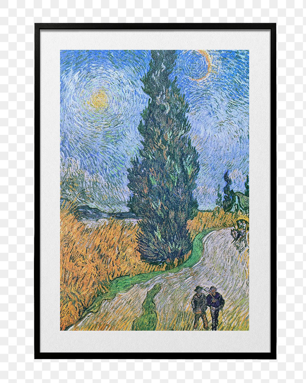 Van Gogh’s png framed painting, wall decor, remixed from public domain artwork