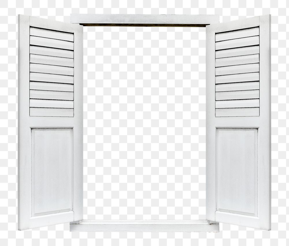 Opened window png clipart, wooden exterior design