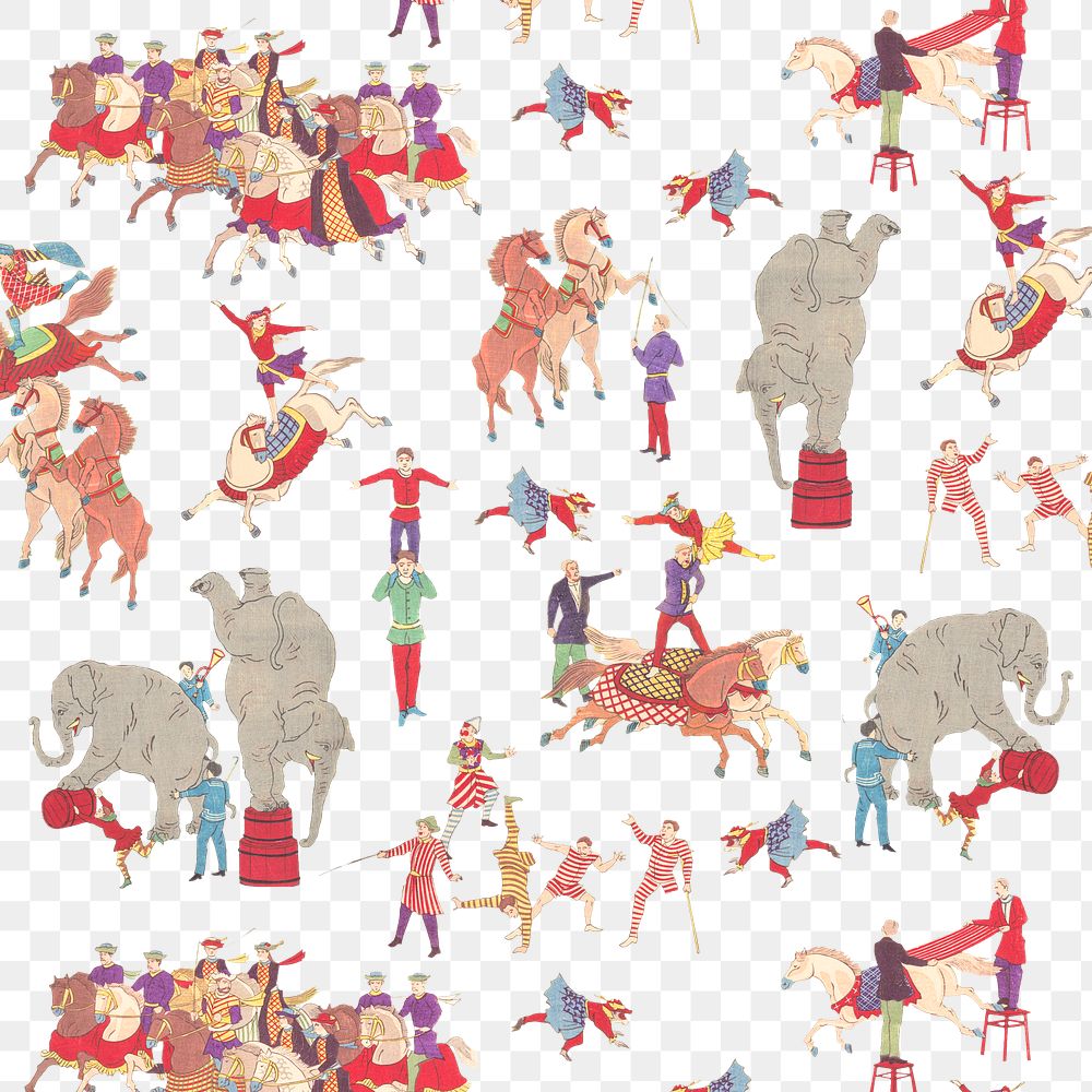 Animal circus background design element