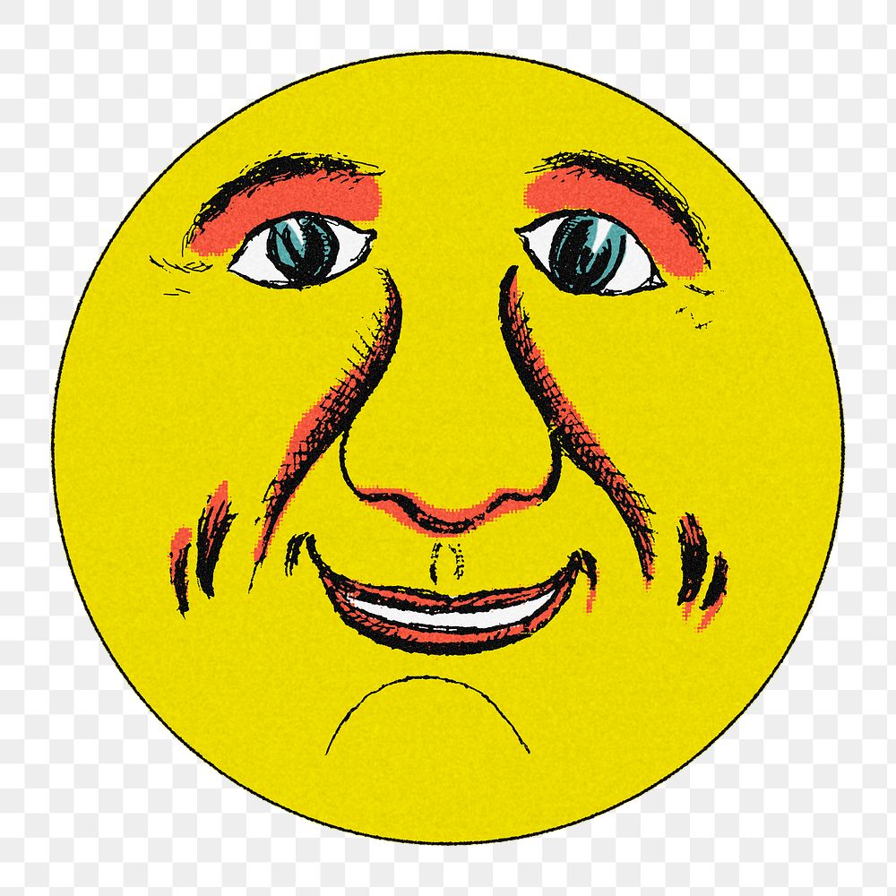 Smiling celestial sun face design element