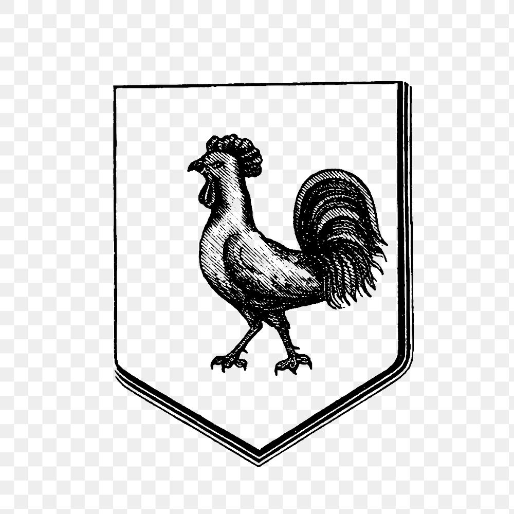 PNG Cock medieval heraldic design illustration, transparent background