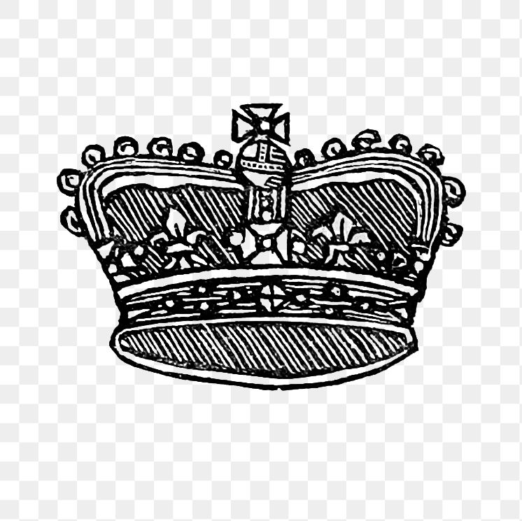 PNG Drawing of a crown, transparent background