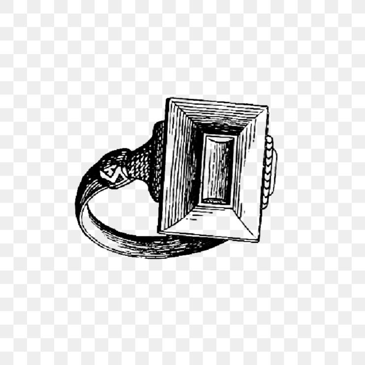 PNG Drawing of a ring, transparent background