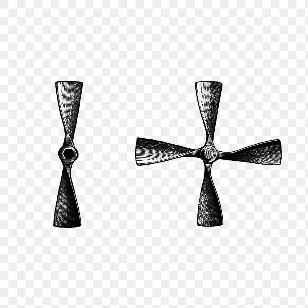 PNG Drawing of a propeller, transparent background