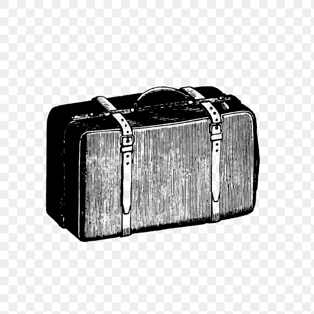 PNG Drawing of a luggage, transparent background