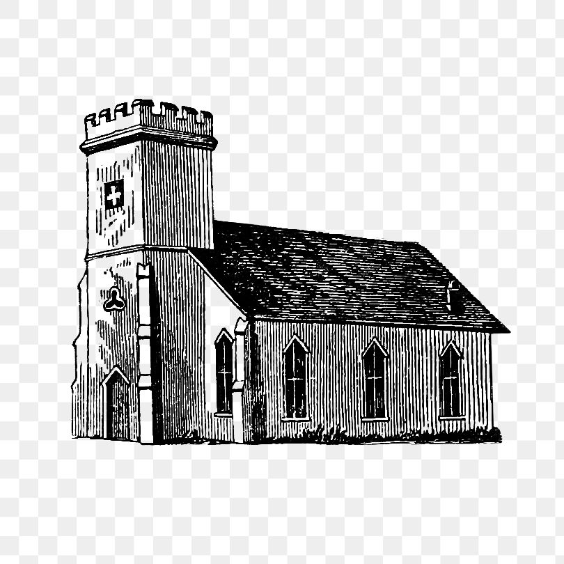 PNG Drawing of St. Mark's church, transparent background