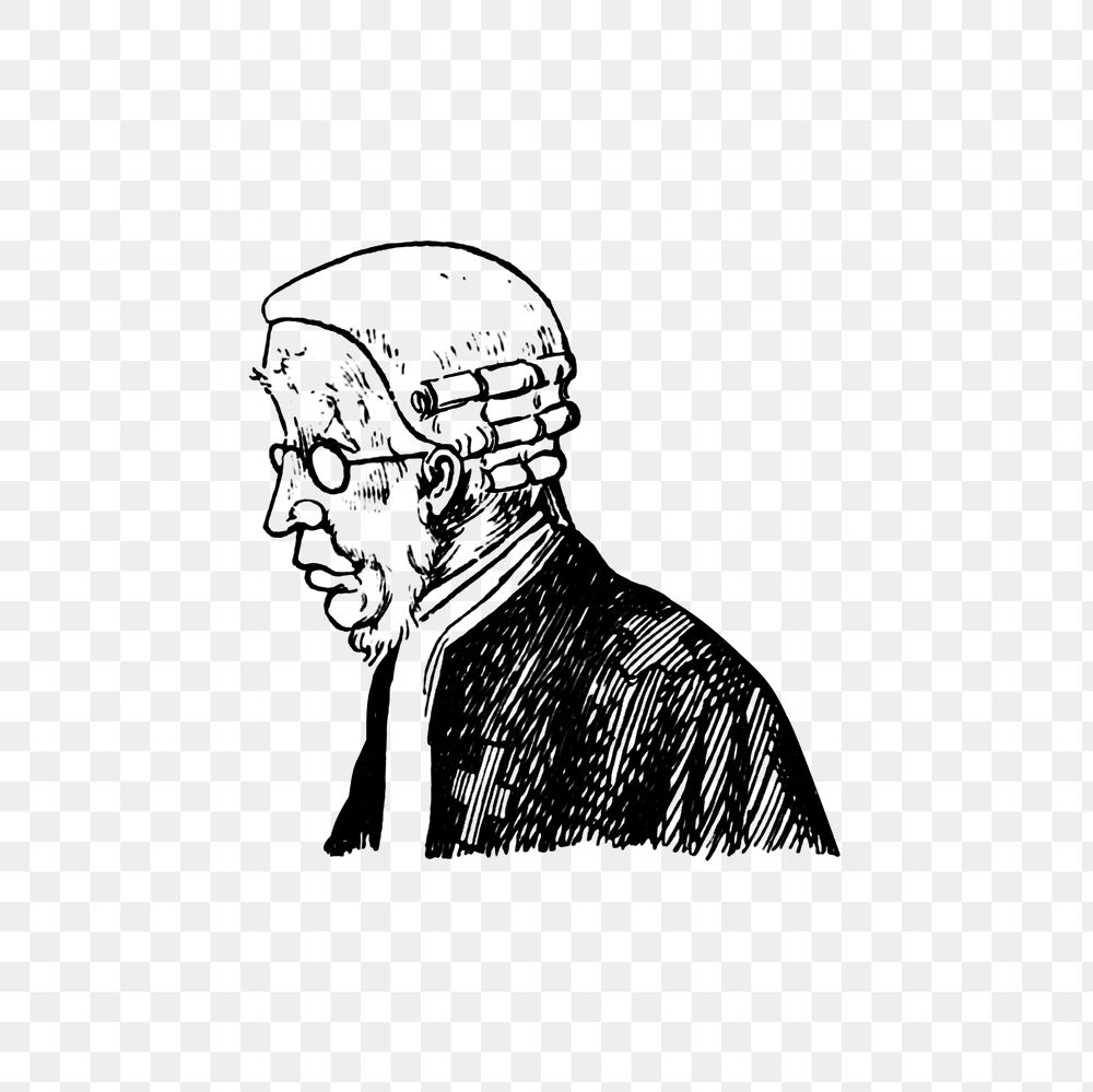 PNG Drawing of a judge, transparent background