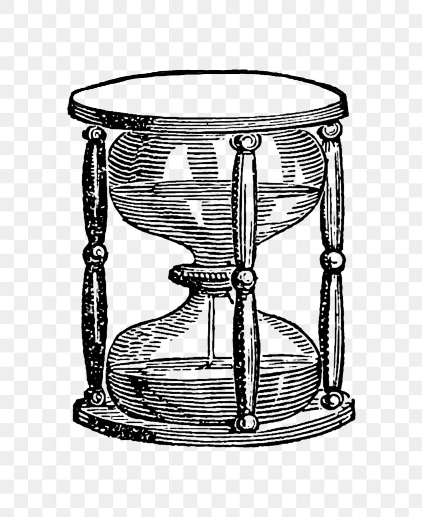 PNG Drawing of an egg timer, transparent background