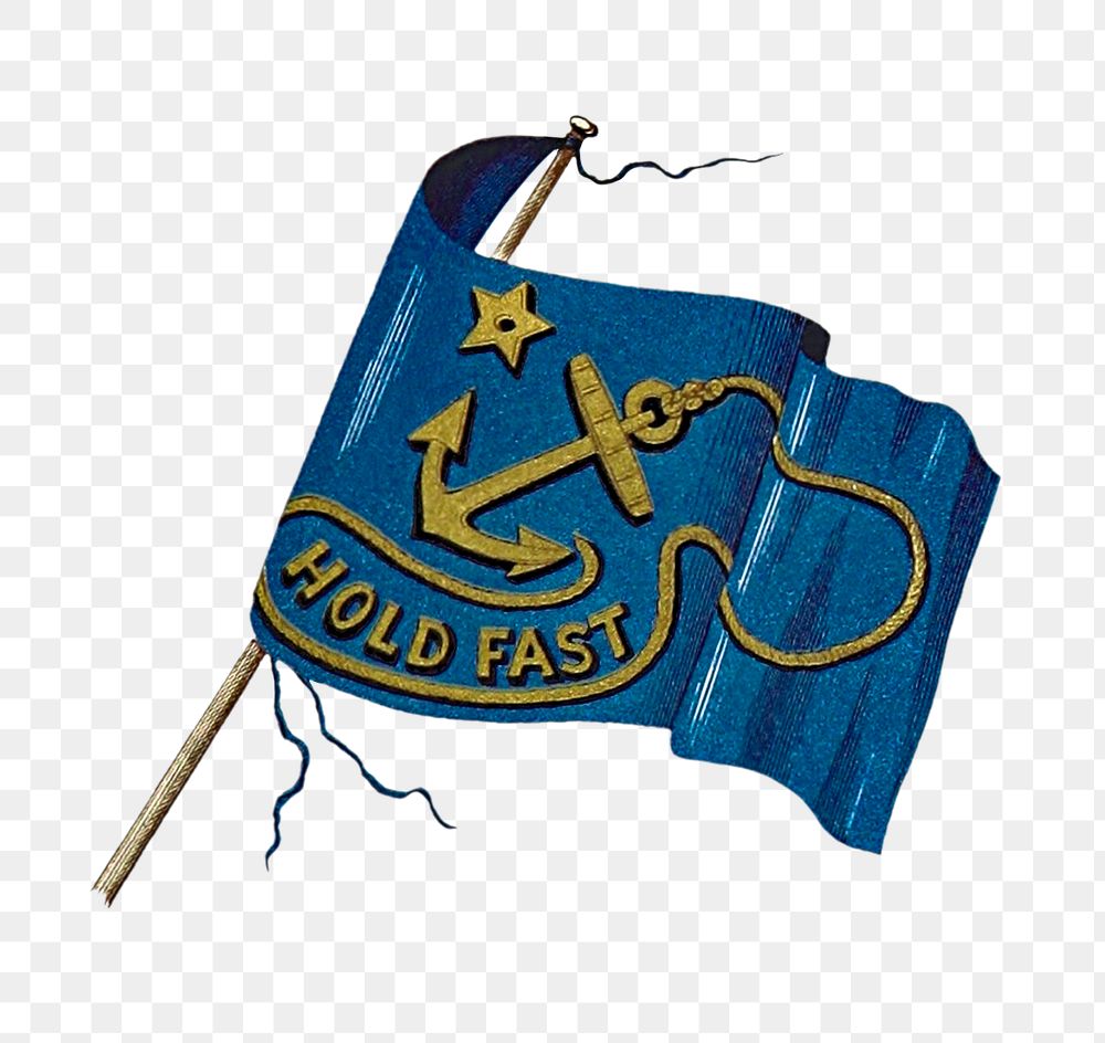PNG Drawing of a Hold Fast flag, transparent background