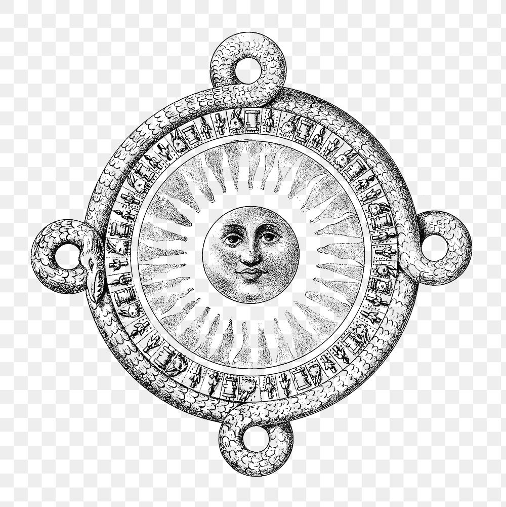 PNG Drawing of a sun, transparent background