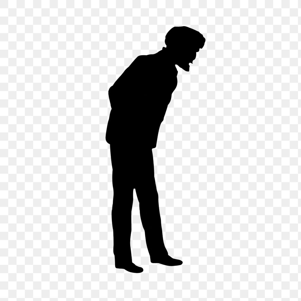PNG Drawing of a male silhouette, transparent background