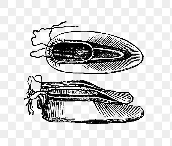 PNG Drawing of Eskimo shoes, transparent background