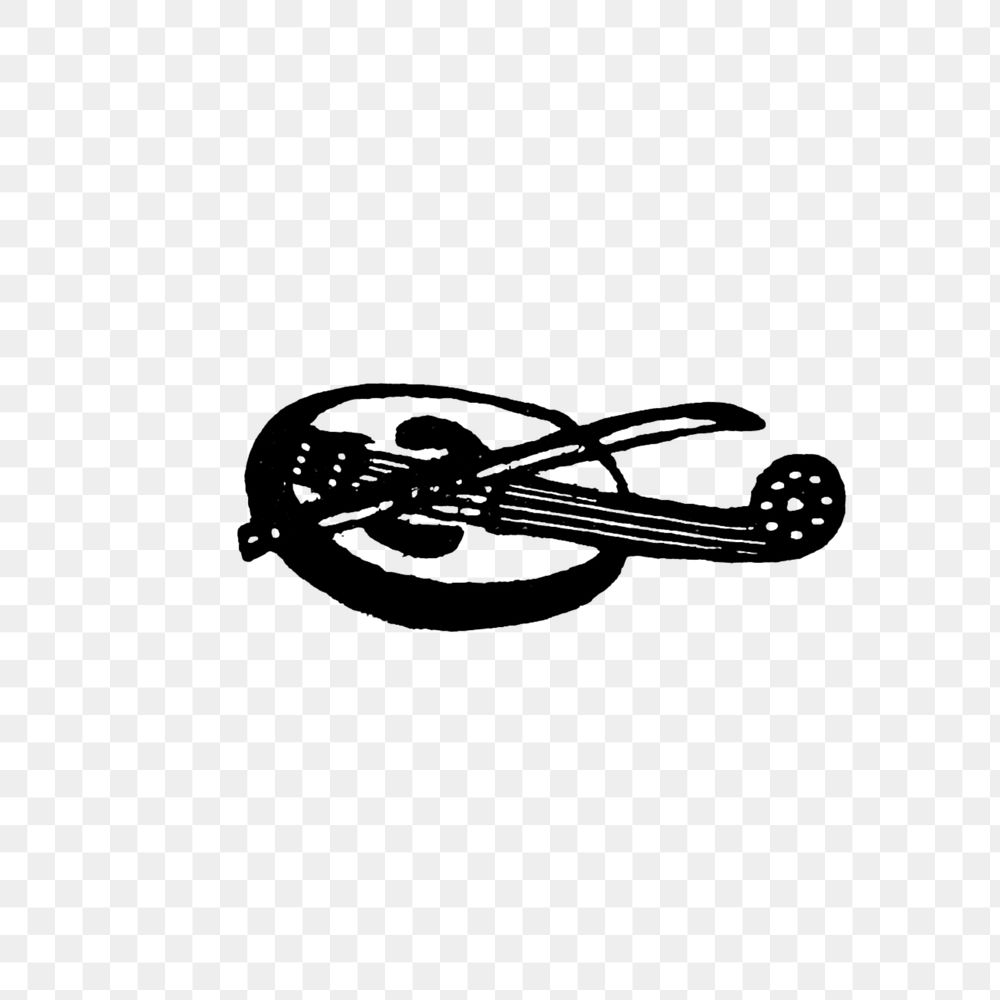 PNG Oval three strings fiddle drawing, transparent background