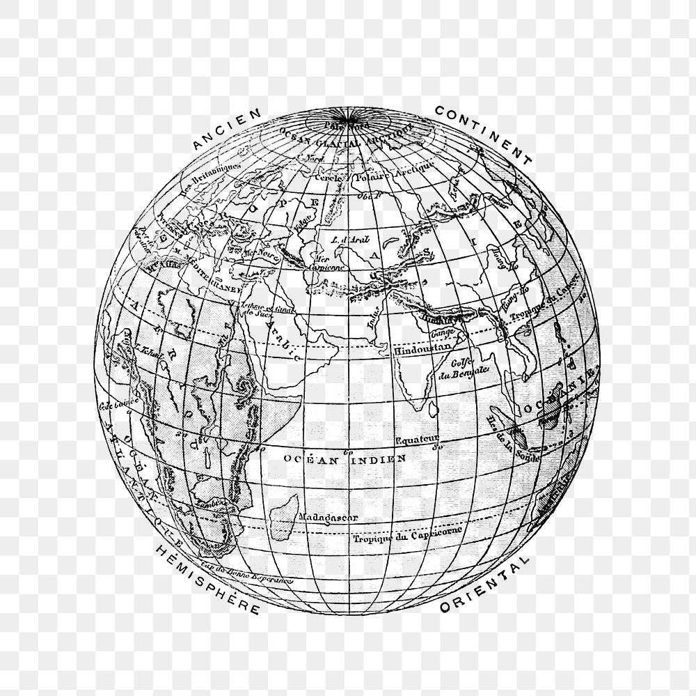 PNG Drawing of a world atlas, transparent background