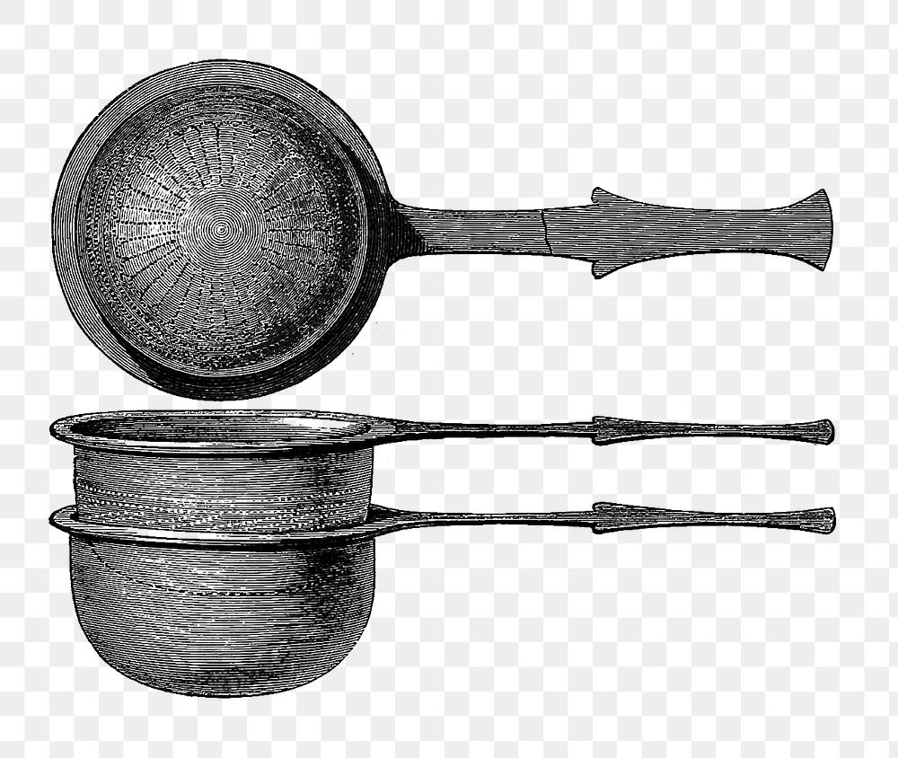 PNG Drawing of sieves, transparent background