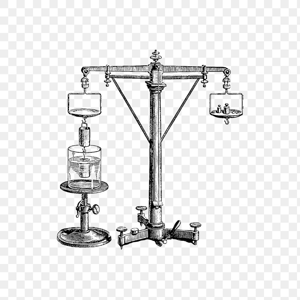 PNG Drawing of a balance hydrostatic, transparent background
