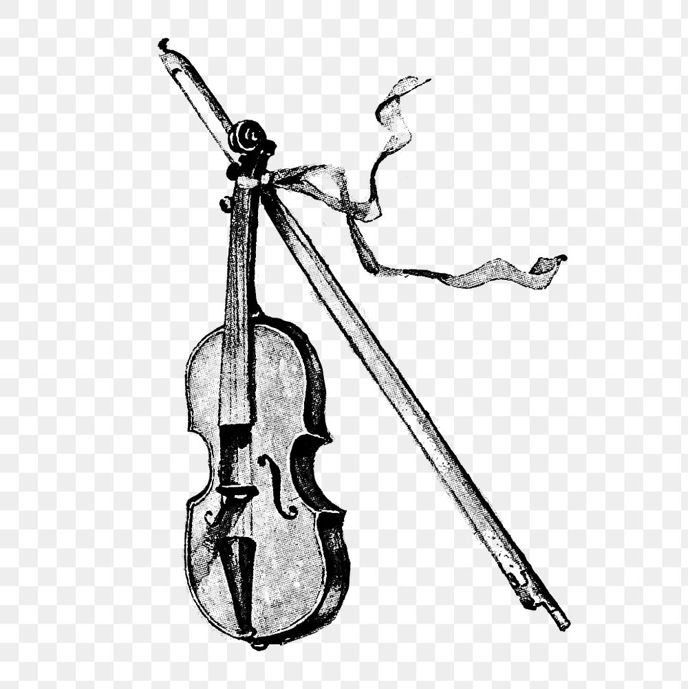 PNG Drawing of a violin, transparent background