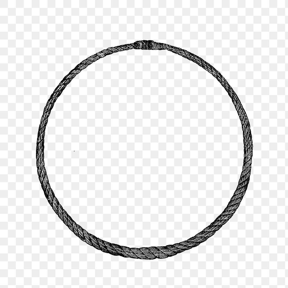 PNG Drawing of a round rope, transparent background