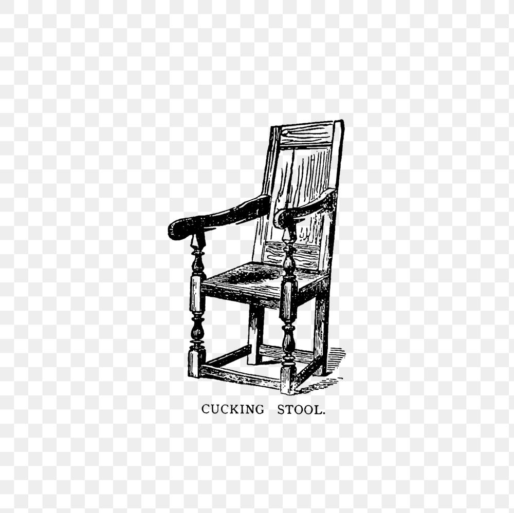 PNG Drawing of a wooden chair, transparent background