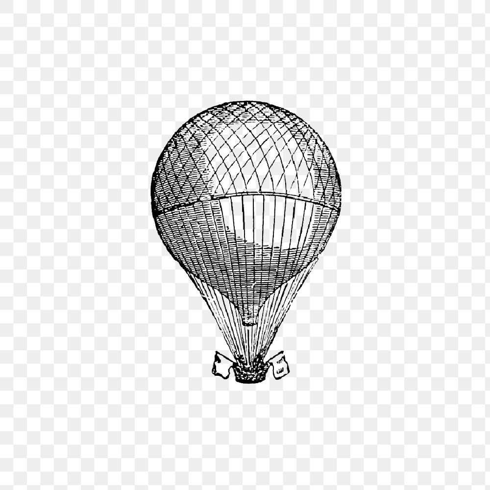 PNG Vintage hot air balloon illustration, transparent background