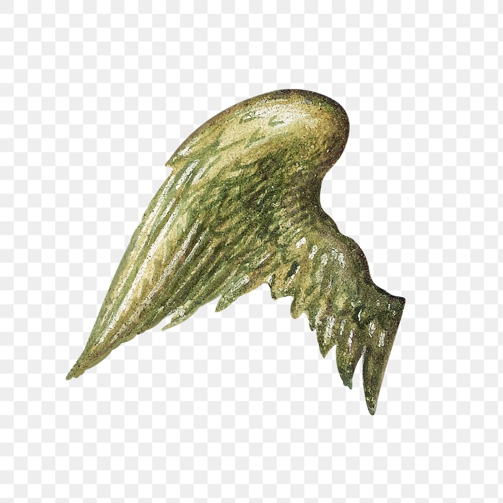 Green mythical png wings ornament painting