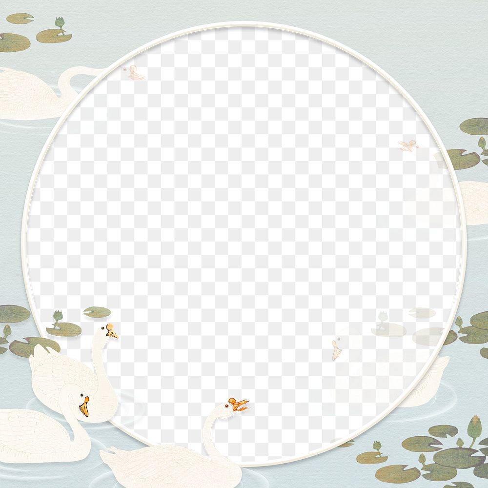White geese frame design element 