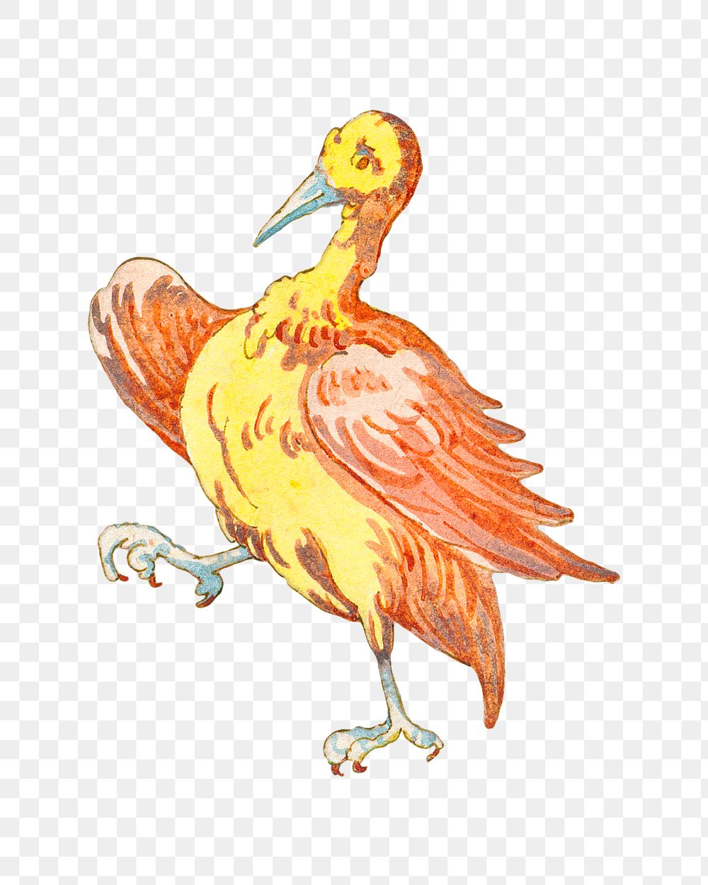 Vintage yellow bird design element