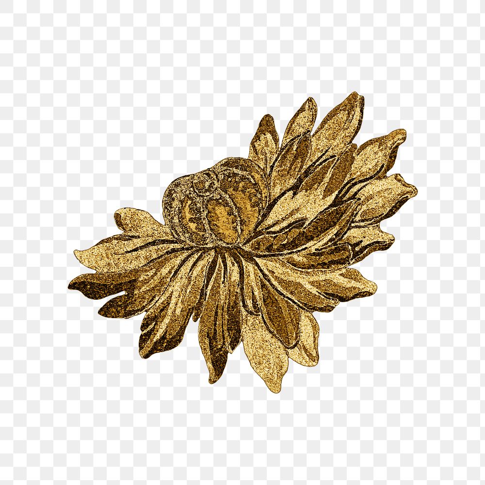 Vintage gold blooming flower 