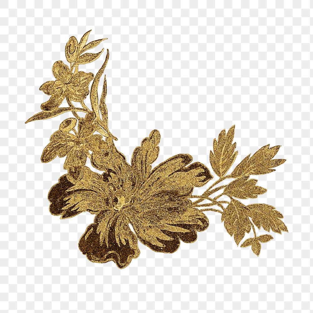 Vintage gold blooming flower 