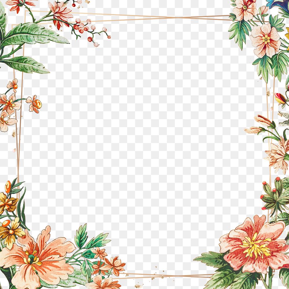 Vintage floral frame design element